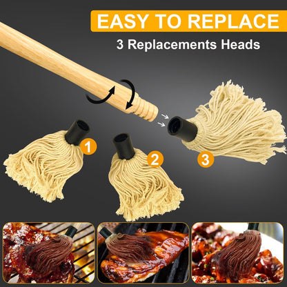 600°F Heat Resistant Silicone Basting Brushes BPA Free Pastry Brush, Spread Oil Butter Sauce for BBQ Grill Baking Kitchen Cooking, Dishwasher Safe (2 SIZE)