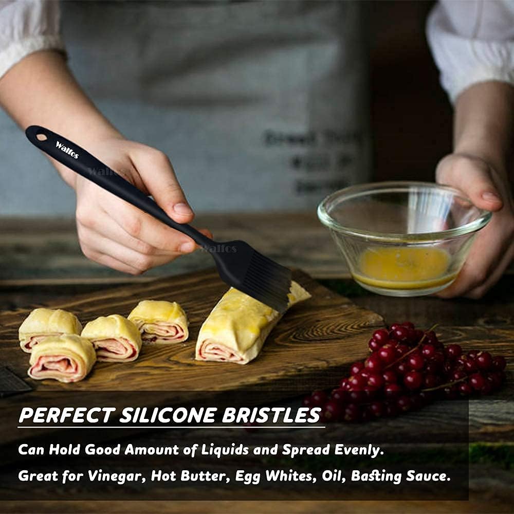 600°F Heat Resistant Silicone Basting Brushes BPA Free Pastry Brush, Spread Oil Butter Sauce for BBQ Grill Baking Kitchen Cooking, Dishwasher Safe (2 SIZE)
