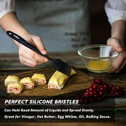 600°F Heat Resistant Silicone Basting Brushes BPA Free Pastry Brush, Spread Oil Butter Sauce for BBQ Grill Baking Kitchen Cooking, Dishwasher Safe (2 SIZE)