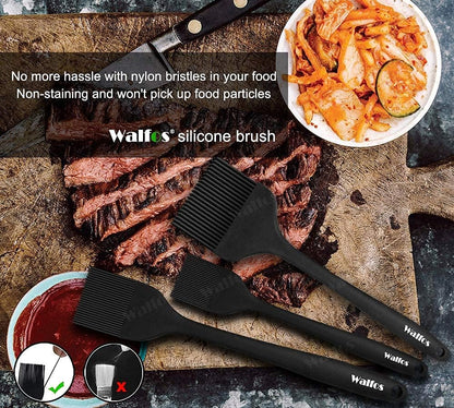 600°F Heat Resistant Silicone Basting Brushes BPA Free Pastry Brush, Spread Oil Butter Sauce for BBQ Grill Baking Kitchen Cooking, Dishwasher Safe (2 SIZE)