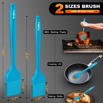 600°F Heat Resistant Silicone Basting Brushes BPA Free Pastry Brush, Spread Oil Butter Sauce for BBQ Grill Baking Kitchen Cooking, Dishwasher Safe (2 SIZE)