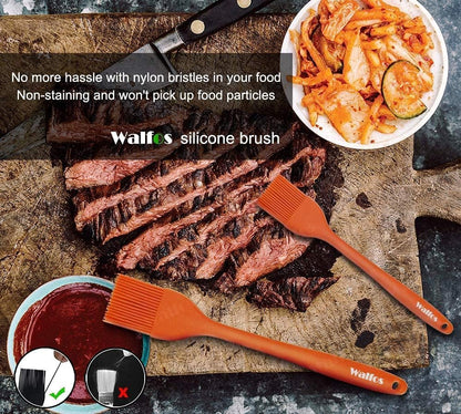 600°F Heat Resistant Silicone Basting Brushes BPA Free Pastry Brush, Spread Oil Butter Sauce for BBQ Grill Baking Kitchen Cooking, Dishwasher Safe (2 SIZE)