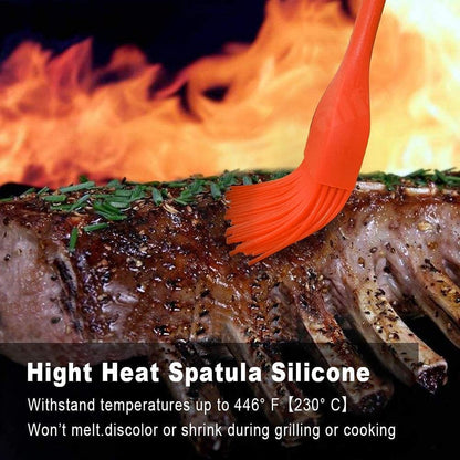 600°F Heat Resistant Silicone Basting Brushes BPA Free Pastry Brush, Spread Oil Butter Sauce for BBQ Grill Baking Kitchen Cooking, Dishwasher Safe (2 SIZE)