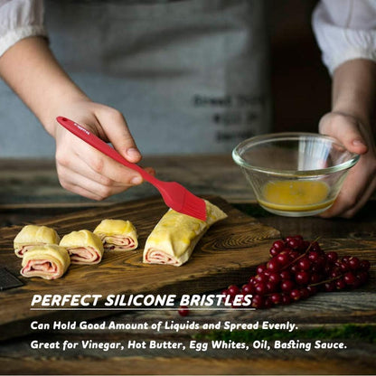 600°F Heat Resistant Silicone Basting Brushes BPA Free Pastry Brush, Spread Oil Butter Sauce for BBQ Grill Baking Kitchen Cooking, Dishwasher Safe (2 SIZE)