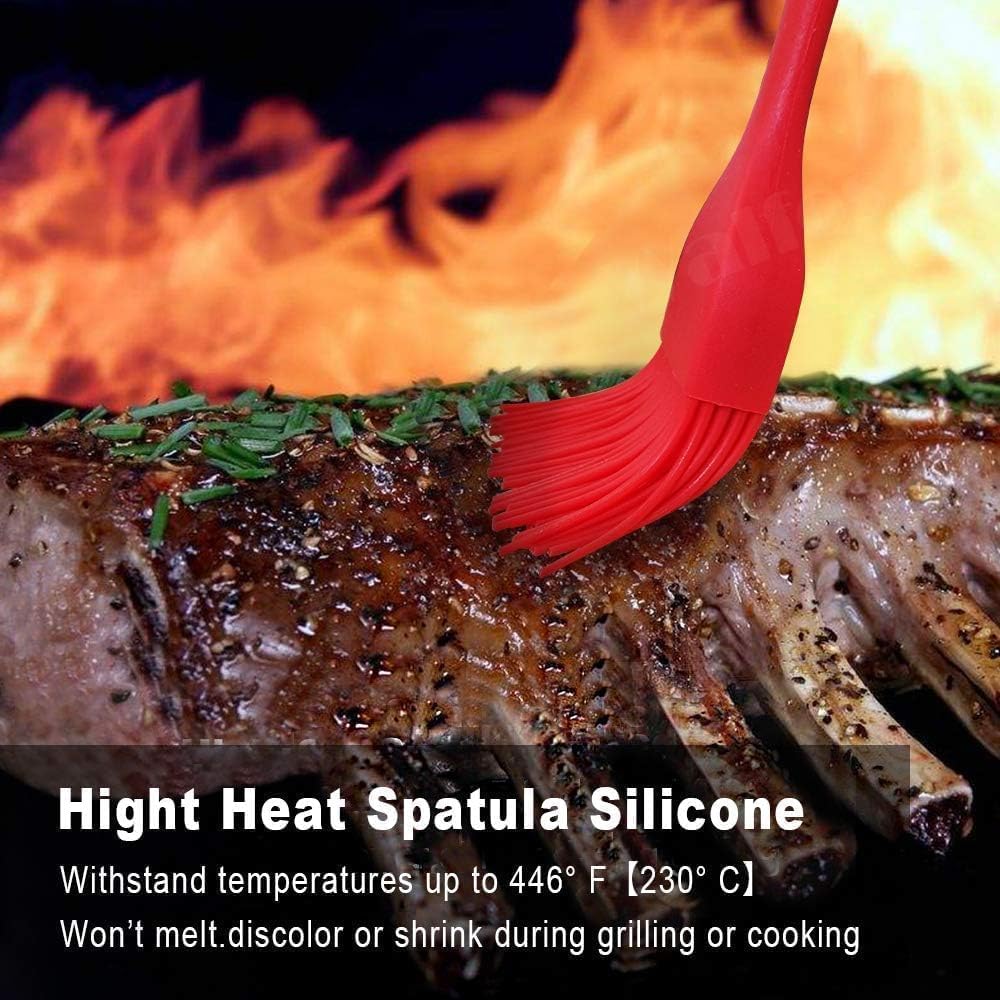 600°F Heat Resistant Silicone Basting Brushes BPA Free Pastry Brush, Spread Oil Butter Sauce for BBQ Grill Baking Kitchen Cooking, Dishwasher Safe (2 SIZE)