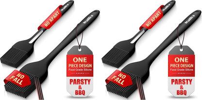 600°F Heat Resistant Silicone Basting Brushes BPA Free Pastry Brush, Spread Oil Butter Sauce for BBQ Grill Baking Kitchen Cooking, Dishwasher Safe (2 SIZE)