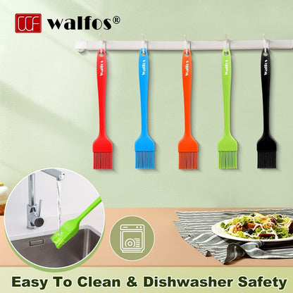 600°F Heat Resistant Silicone Basting Brushes BPA Free Pastry Brush, Spread Oil Butter Sauce for BBQ Grill Baking Kitchen Cooking, Dishwasher Safe (2 SIZE)