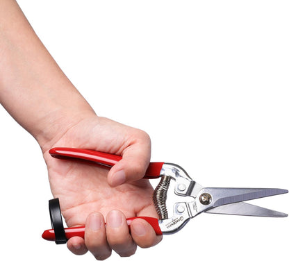 Pruning Shear Straight Pruning Snip 2PCS Stainless Steel Florist Scissors, Multi-Tasking Precision Hand Pruner Herb Snips Flower Clippers Bonsai Trimmers Ergonomic Handle Garden shear
