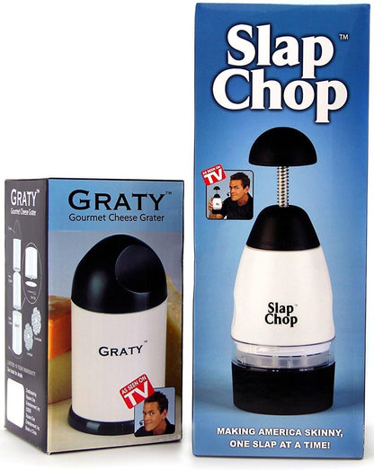 Original Slicer with Stainless Steel Blades & Cheese Graty | Manual Food Chopper & Twist Grater for Cheese, Vegetables, Salad Toppings, & More | Lightweight & Easy to Clean