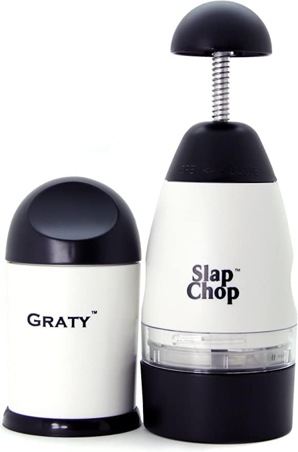 Original Slicer with Stainless Steel Blades & Cheese Graty | Manual Food Chopper & Twist Grater for Cheese, Vegetables, Salad Toppings, & More | Lightweight & Easy to Clean