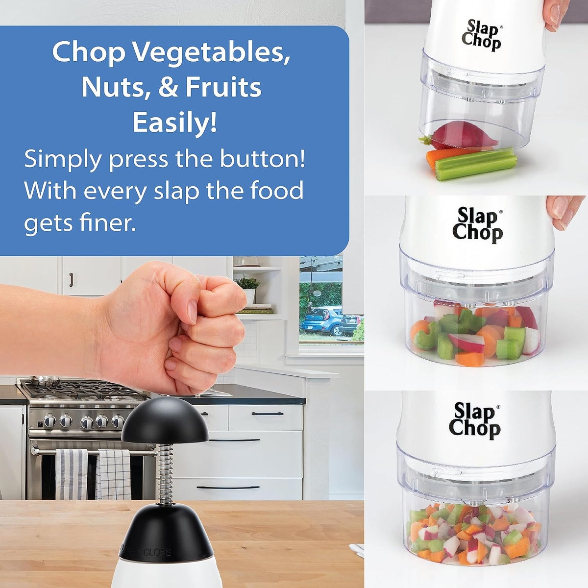 Original Slicer with Stainless Steel Blades & Cheese Graty | Manual Food Chopper & Twist Grater for Cheese, Vegetables, Salad Toppings, & More | Lightweight & Easy to Clean
