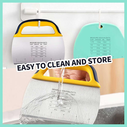 Dough Scraper Chopper 2 Pcs, Stainless Steel Dough Cutter With Grip, Plastic Bench Scraper with Measuring Scale, Multipurpose Pizza Cutter, Pastry, Food Scraper for Baking, Dough, Bread, Cake