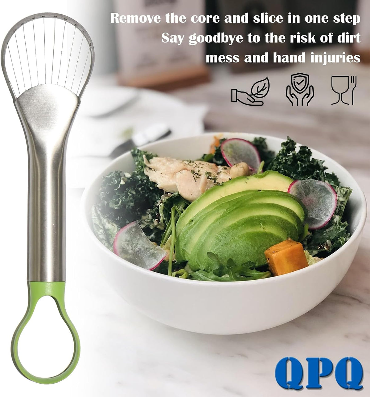 2-in-1 Avocado Slicer & Pitter, Stainless Steel Kitchen Tool