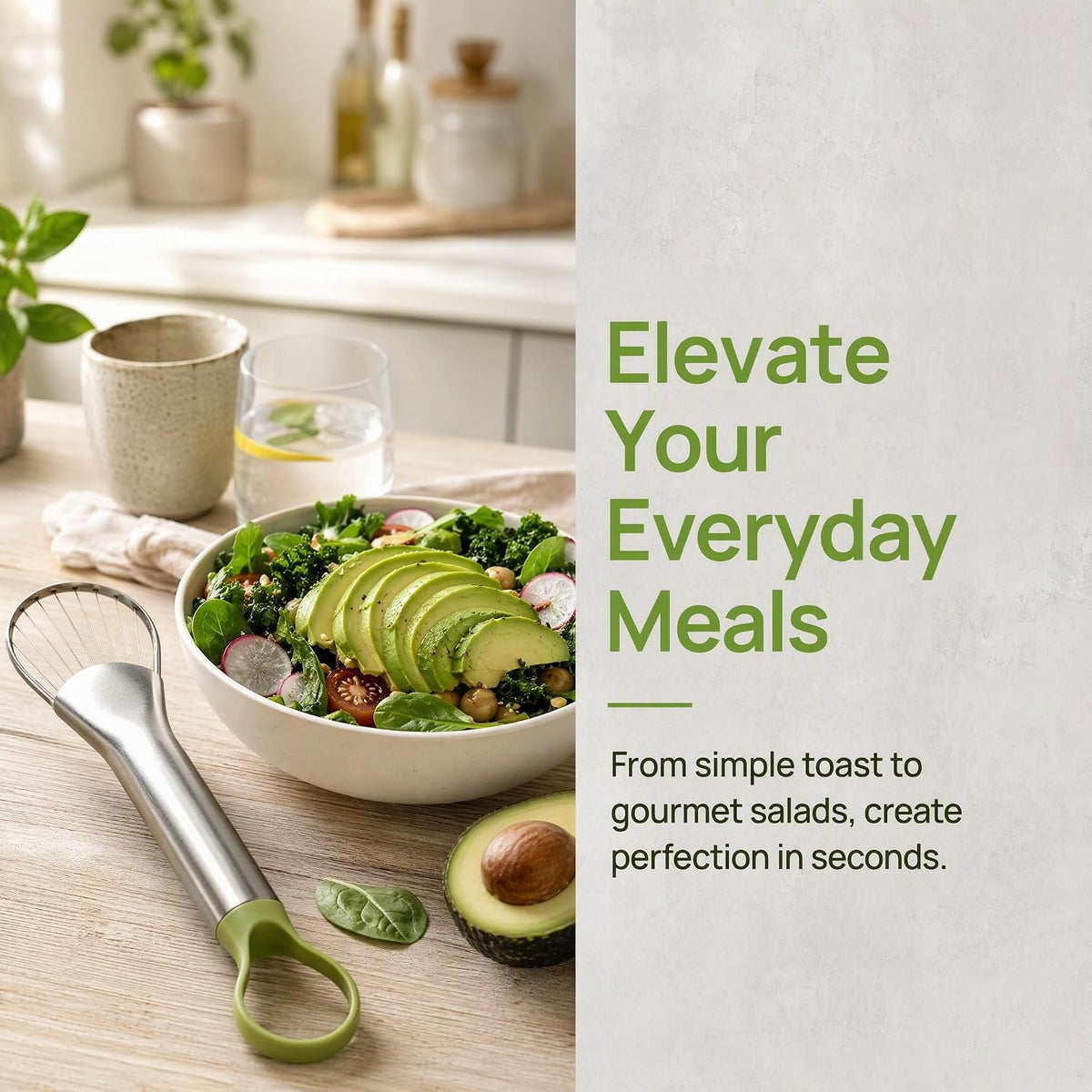 2-in-1 Avocado Slicer & Pitter, Stainless Steel Kitchen Tool