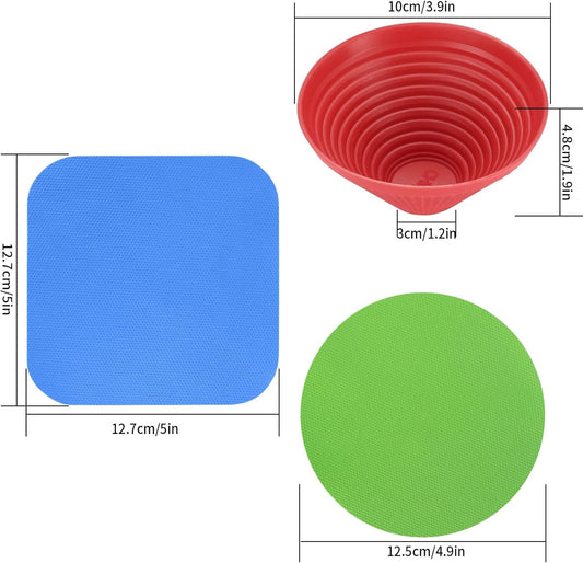 3 Pcs Rubber Jar Opener Gripper Pads, Multi Purpose Jar Bottle Can Lids Gripper Openers Reusable, for Seniors Weak Hands, Most Bottles, Used as Kitchen Coasters
