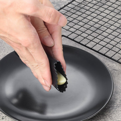Silicone Garlic Peeler 2 Piece, Black Garlic Roller, Inner Wall Polka Dot Design, with Hanging Holes, Easy to Operate and Dishwasher Safe.