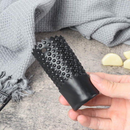 Silicone Garlic Peeler 2 Piece, Black Garlic Roller, Inner Wall Polka Dot Design, with Hanging Holes, Easy to Operate and Dishwasher Safe.