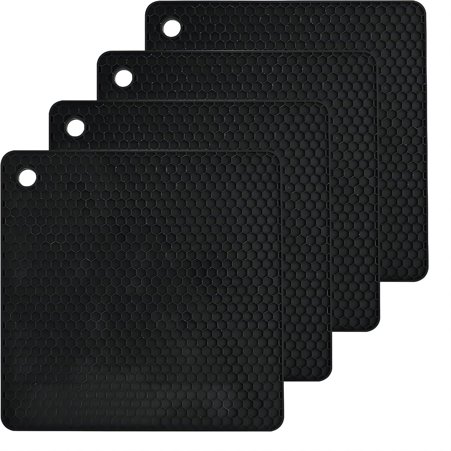 Silicone Trivets Mats Hot Pads for Cooking, Dish, Pan and Pot, Heat Resistant Trivet Mats for Counter Top,Workshop,Coffee or Placemats 4 Pack,Size:7.5x7.5 Inch, Color: Yellow,Shape:Square