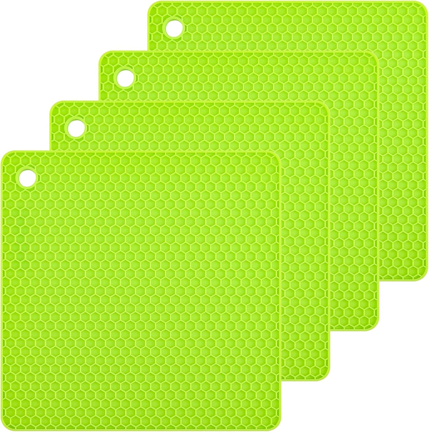 Silicone Trivets Mats Hot Pads for Cooking, Dish, Pan and Pot, Heat Resistant Trivet Mats for Counter Top,Workshop,Coffee or Placemats 4 Pack,Size:7.5x7.5 Inch, Color: Yellow,Shape:Square