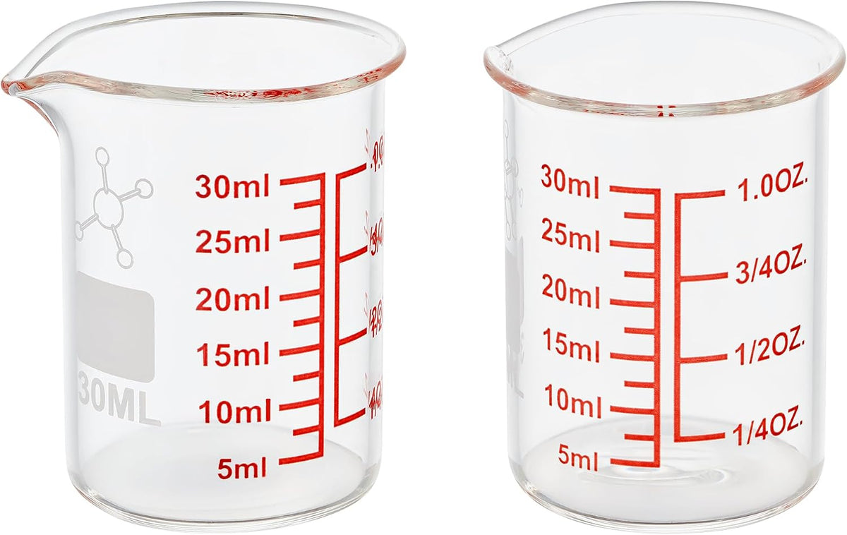 High Borosilicate Glass Measuring Cup-V-Shaped Spout,120ml(4OZ) Glass Measuring Beaker for Kitchen or Restaurant, Easy to Read(Pack of 2)