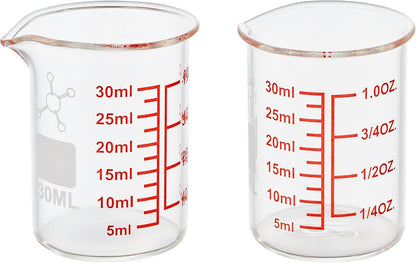High Borosilicate Glass Measuring Cup-V-Shaped Spout,120ml(4OZ) Glass Measuring Beaker for Kitchen or Restaurant, Easy to Read(Pack of 2)