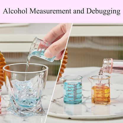 High Borosilicate Glass Measuring Cup-V-Shaped Spout,120ml(4OZ) Glass Measuring Beaker for Kitchen or Restaurant, Easy to Read(Pack of 2)