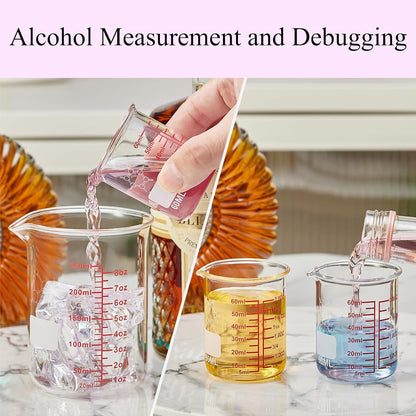 High Borosilicate Glass Measuring Cup-V-Shaped Spout,120ml(4OZ) Glass Measuring Beaker for Kitchen or Restaurant, Easy to Read(Pack of 2)