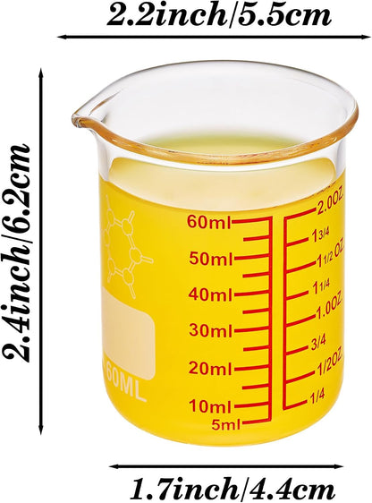 High Borosilicate Glass Measuring Cup-V-Shaped Spout,120ml(4OZ) Glass Measuring Beaker for Kitchen or Restaurant, Easy to Read(Pack of 2)