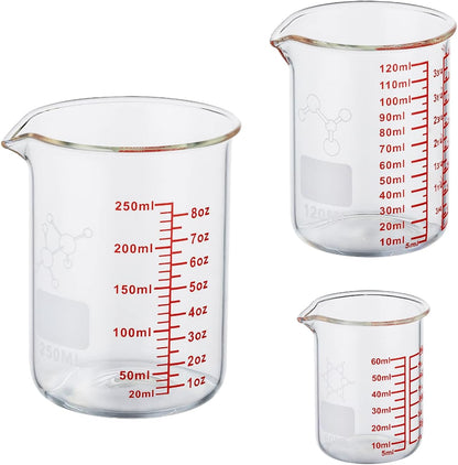 High Borosilicate Glass Measuring Cup-V-Shaped Spout,120ml(4OZ) Glass Measuring Beaker for Kitchen or Restaurant, Easy to Read(Pack of 2)