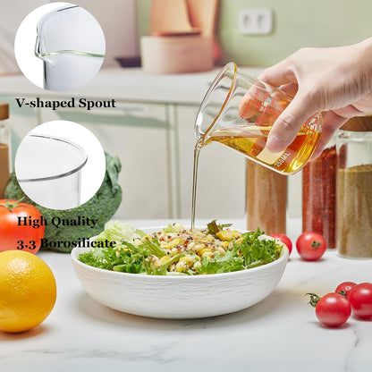 High Borosilicate Glass Measuring Cup-V-Shaped Spout,120ml(4OZ) Glass Measuring Beaker for Kitchen or Restaurant, Easy to Read(Pack of 2)