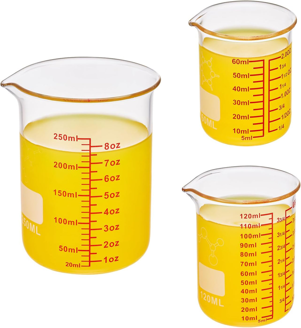 High Borosilicate Glass Measuring Cup-V-Shaped Spout,120ml(4OZ) Glass Measuring Beaker for Kitchen or Restaurant, Easy to Read(Pack of 2)
