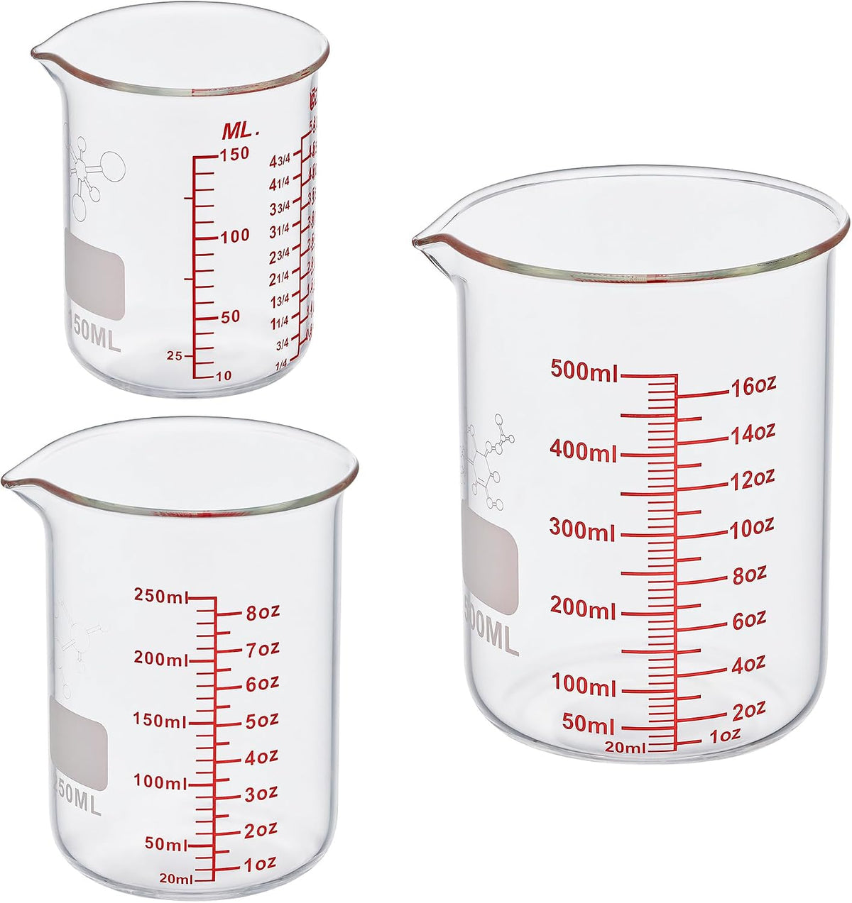 High Borosilicate Glass Measuring Cup-V-Shaped Spout,120ml(4OZ) Glass Measuring Beaker for Kitchen or Restaurant, Easy to Read(Pack of 2)