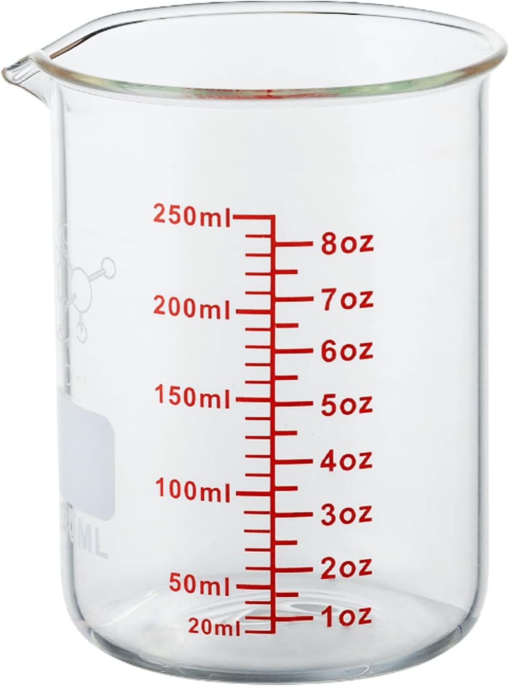High Borosilicate Glass Measuring Cup-V-Shaped Spout,120ml(4OZ) Glass Measuring Beaker for Kitchen or Restaurant, Easy to Read(Pack of 2)