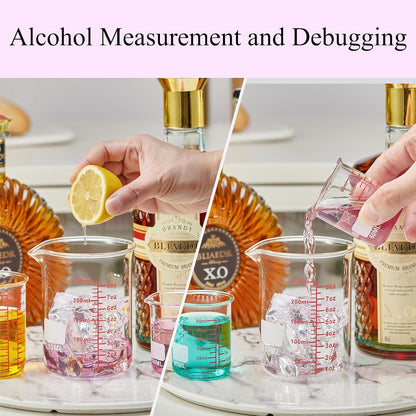 High Borosilicate Glass Measuring Cup-V-Shaped Spout,120ml(4OZ) Glass Measuring Beaker for Kitchen or Restaurant, Easy to Read(Pack of 2)
