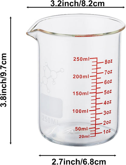 High Borosilicate Glass Measuring Cup-V-Shaped Spout,120ml(4OZ) Glass Measuring Beaker for Kitchen or Restaurant, Easy to Read(Pack of 2)