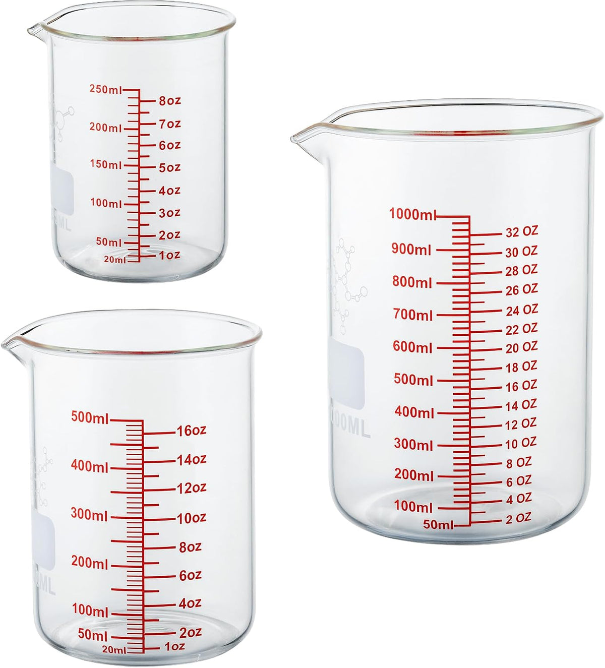 High Borosilicate Glass Measuring Cup-V-Shaped Spout,120ml(4OZ) Glass Measuring Beaker for Kitchen or Restaurant, Easy to Read(Pack of 2)