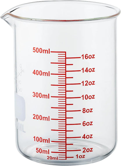 High Borosilicate Glass Measuring Cup-V-Shaped Spout,120ml(4OZ) Glass Measuring Beaker for Kitchen or Restaurant, Easy to Read(Pack of 2)