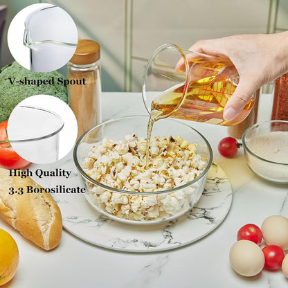 High Borosilicate Glass Measuring Cup-V-Shaped Spout,120ml(4OZ) Glass Measuring Beaker for Kitchen or Restaurant, Easy to Read(Pack of 2)