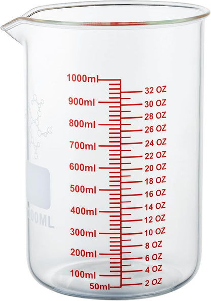 High Borosilicate Glass Measuring Cup-V-Shaped Spout,120ml(4OZ) Glass Measuring Beaker for Kitchen or Restaurant, Easy to Read(Pack of 2)