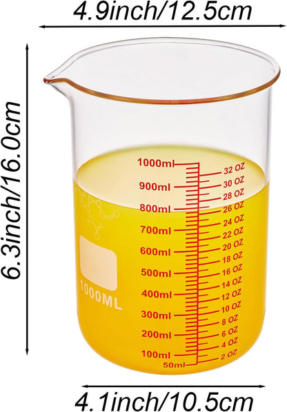 High Borosilicate Glass Measuring Cup-V-Shaped Spout,120ml(4OZ) Glass Measuring Beaker for Kitchen or Restaurant, Easy to Read(Pack of 2)