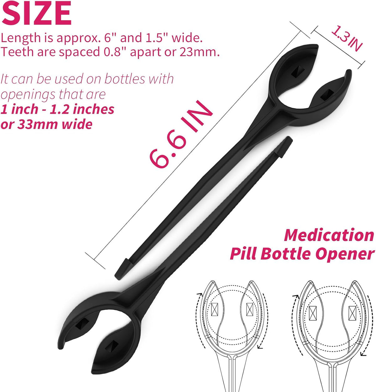 2 Pack Medicine Pill Bottle Opener, 3 In 1 Simple Pill Bottle Opener for Removing Paper Under Cap, Multifunctional Medication Tool,Gift for Seniors/Pharmacist/Technicians,Hospital,Home Use,Pharmacy