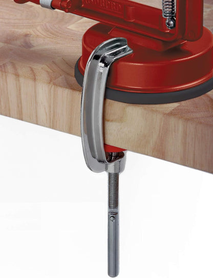 Apple Master-Apple, Potato, Parer, Slicer & Corer with Vacuum Base & Clamp,Red