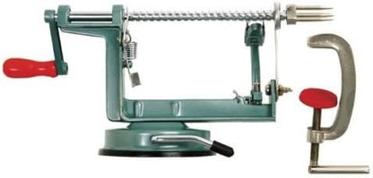 Apple Master-Apple, Potato, Parer, Slicer & Corer with Vacuum Base & Clamp,Red