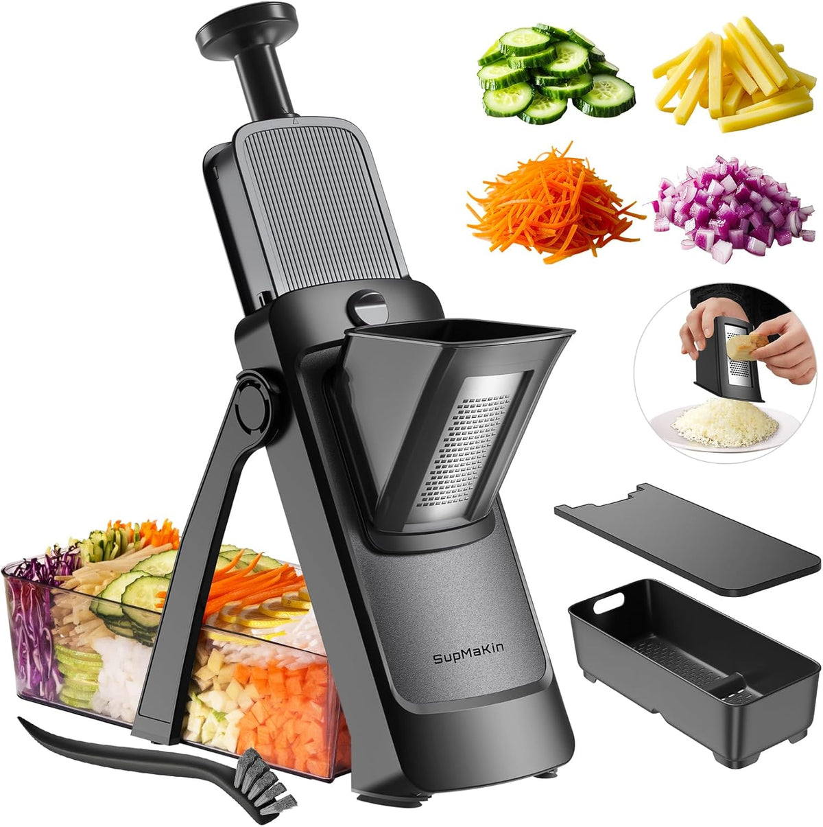 SupMaKin Safe Mandoline Slicer for Kitchen,Adjustable Potato Slicer 1-8 mm