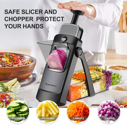 SupMaKin Safe Mandoline Slicer for Kitchen,Adjustable Potato Slicer 1-8 mm