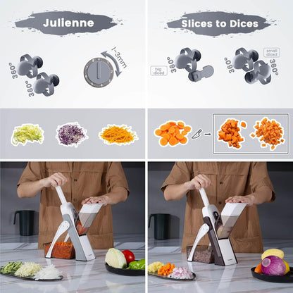 SupMaKin Safe Mandoline Slicer for Kitchen,Adjustable Potato Slicer 1-8 mm