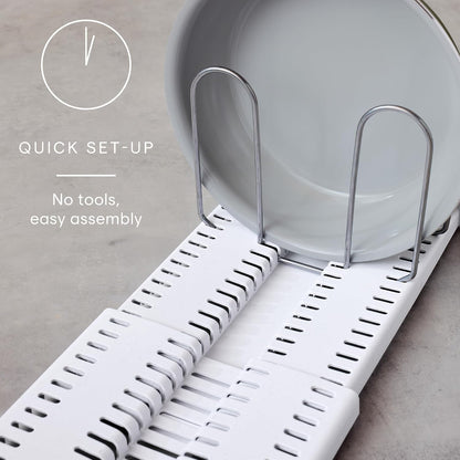 StoreMore Adjustable Pan and Lid Rack, Pot Lids and Pans Organizer for Kitchen Cabinet Storage, Classic Edition