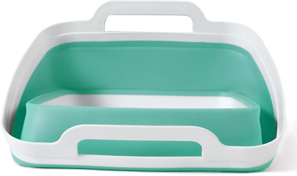 Collapsible Dish Basin with Drain Plug, Foldable Sink, 2.4 Gal (9L) | Space-Saving Wash Basin for Kitchen, Baby Bottles, Vegetable Washing, Camping, RV and Party Beverage Tubs