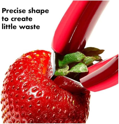 Stainless Red Strawberry Huller Stem Remover, Pineapple and Tomato Corer, Fruits and Vegetables Eye Peeler