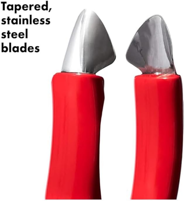 Stainless Red Strawberry Huller Stem Remover, Pineapple and Tomato Corer, Fruits and Vegetables Eye Peeler